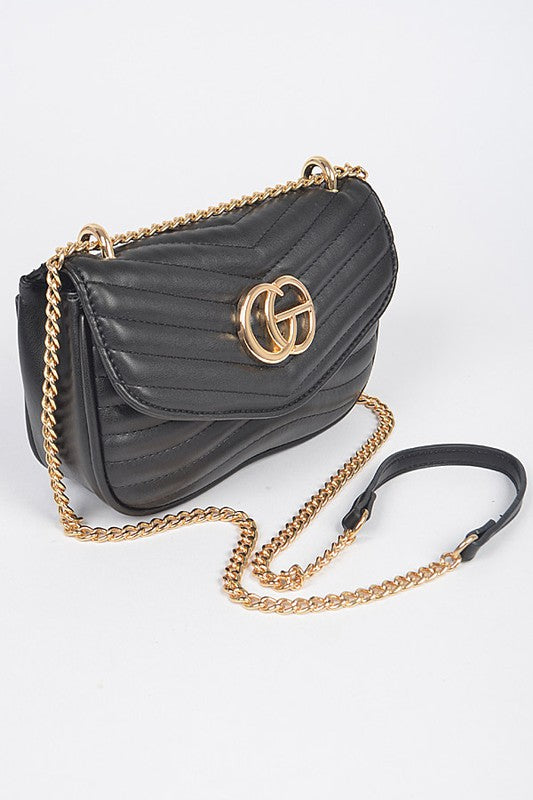 Logo Quilted Shoulder Swing Bag