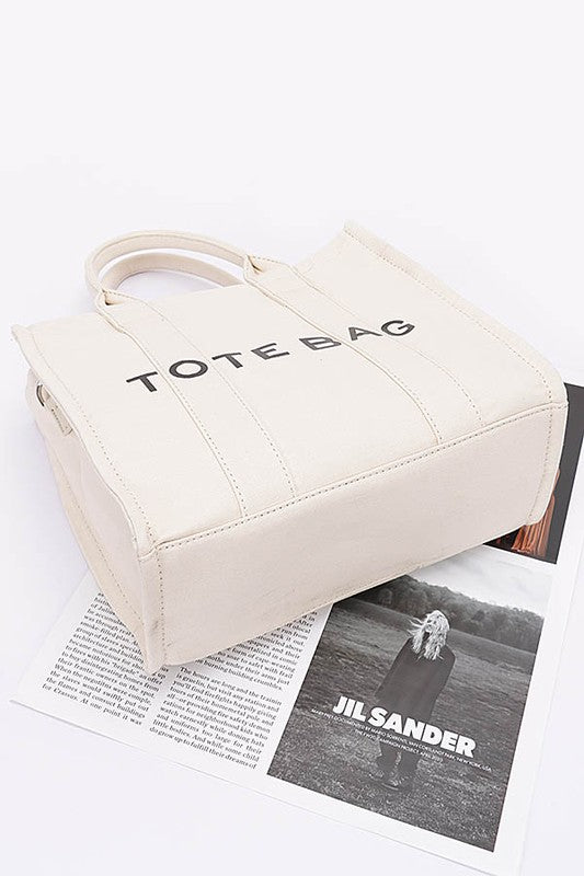 Cotton Canvas Convertible Small Tote Bag